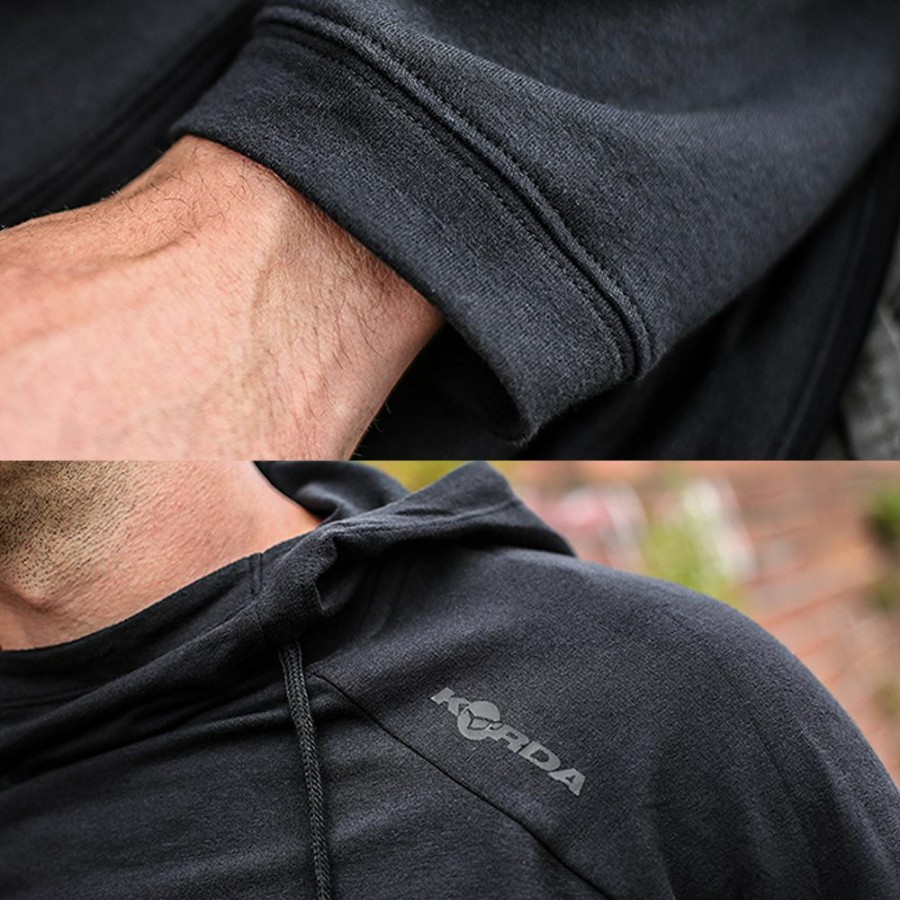 Clothing * | Top 10 Korda Lightweight Black Hoody Clothing